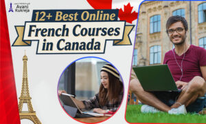 Student learning French online in Canada through top recommended French language courses.
