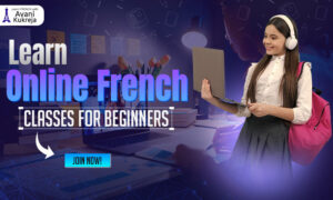 learning through online French classes for beginners using a laptop