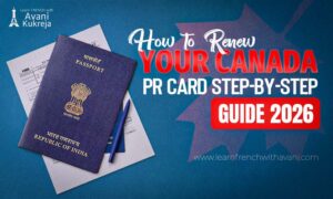 Indian passport with documents representing Canada PR card renewal step by step guide 2026