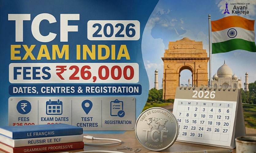TCF Exam India 2026 fees ₹26000 with dates test centres and registration details for French proficiency test