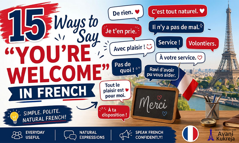 15 ways to say you’re welcome in French with common polite French expressions and meanings