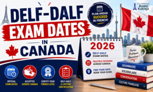 DELF-DALF Exam Dates in Canada 2026 with official French exam schedule calendar and Canadian flag