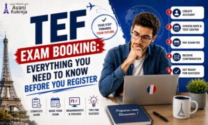 TEF exam booking guide explaining registration process