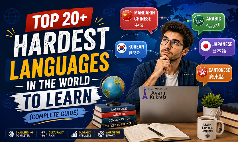 Top 20 hardest languages in the world to learn including Mandarin Chinese, Arabic, Japanese, Korean, and Cantonese